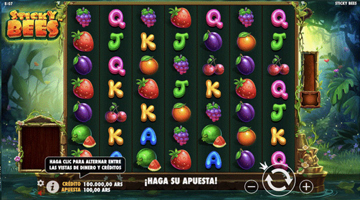 Pantalla juego base de  Sticky Bees