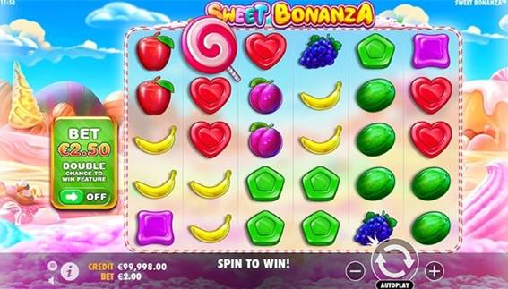 interfaz de juego del slot sweet bonanza