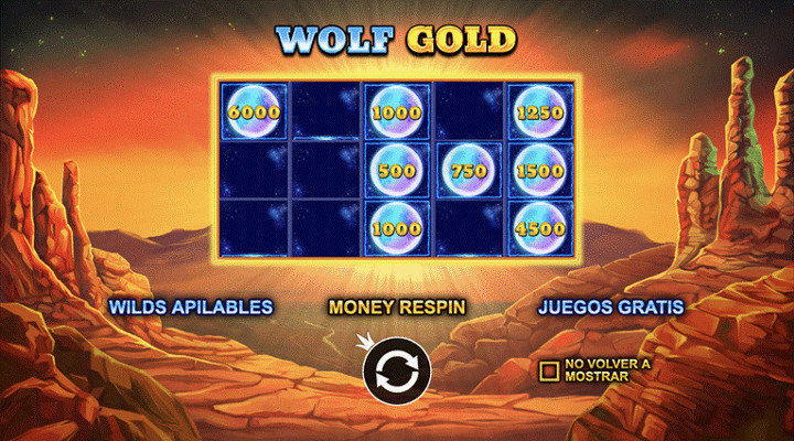 Pantalla de inicio del slot Wolf Gold