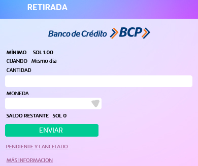 Retirada Banco de Credito BCP en UZU