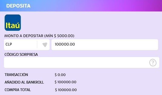 Paso 3: Deposita con Itau en UZU