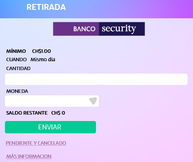 Retirada Banco Security Chile en UZU