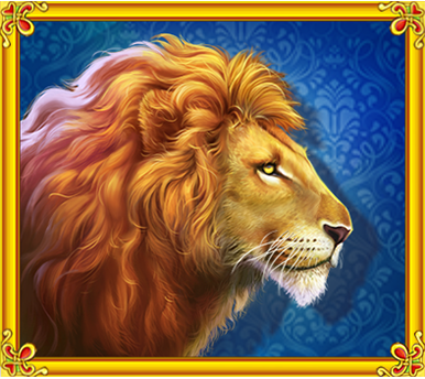 Símbolo de león en Book of Sheba slot de iSoftBet