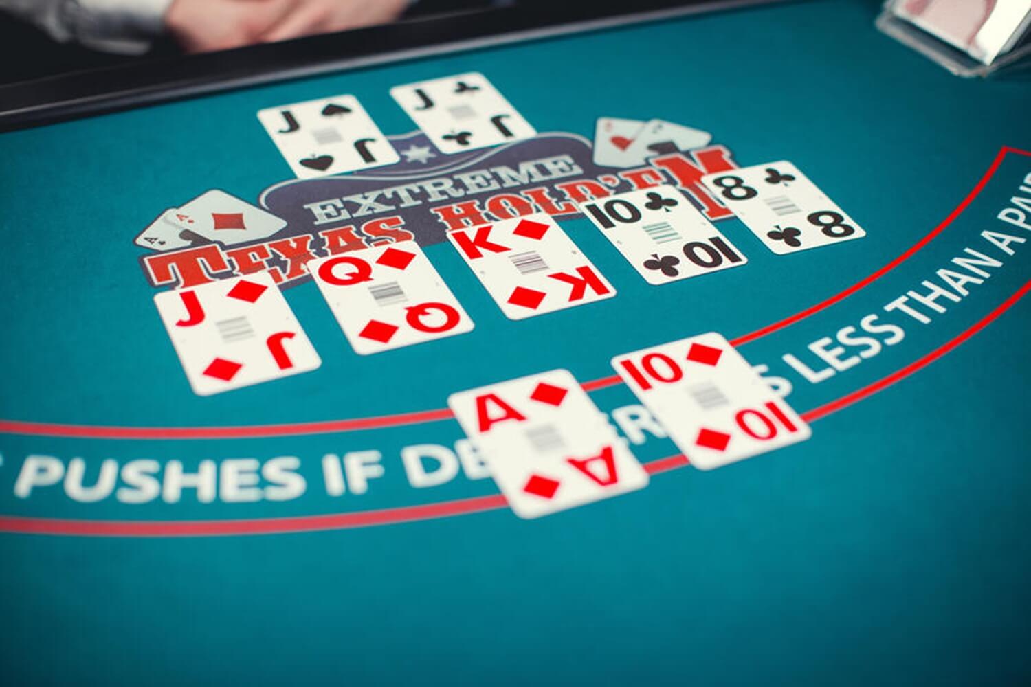 Texas Holdem Table with set of cards