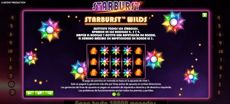 Simbolo Wilds en la Slots Starburst