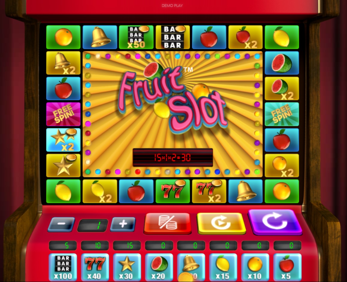 Apuestas en diferentes cantidades a los símbolos altos de la slot online Fruit Slot de Relax Spearhead